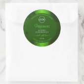 Shimmery Green Marble Modern Product Labels Logo Runder Aufkleber (Tasche)