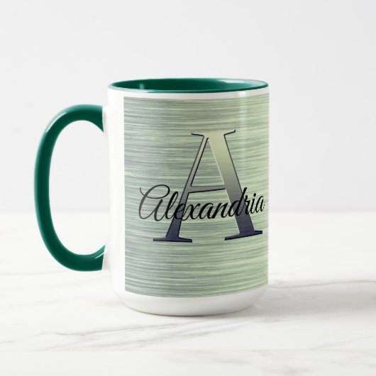 Shimmery Green Monogram Tasse (Links)