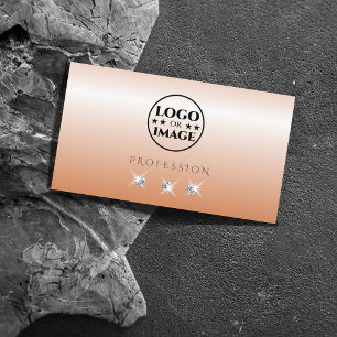 Shimmery Lachs Ombre Sparkling Diamonds mit Logo Visitenkarte