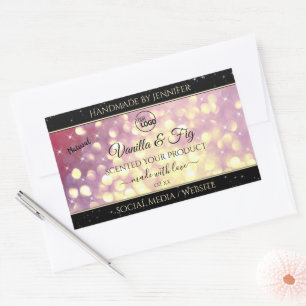 Shimmery Lila-Gold-Glitzer-Logo-Produktkennzeichnu Rechteckiger Aufkleber