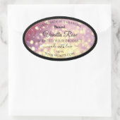 Shimmery Lila Gold Glitzer Sparkle Produktkennzeic Ovaler Aufkleber (Tasche)