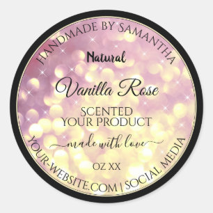 Shimmery Lila Gold Glitzer Sparkle Produktkennzeic Runder Aufkleber