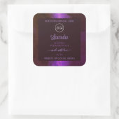 Shimmery Lila Marble Elegante Product Labels Logo Quadratischer Aufkleber (Tasche)