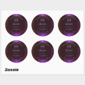 Shimmery Lila Marble Elegante Product Labels Logo Runder Aufkleber (Blatt)