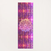 Shimmery Lila und Gold Rosette Yogamatte (Rückseite)