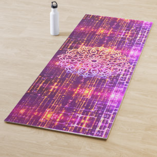 Shimmery Lila und Gold Rosette Yogamatte