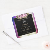 Shimmery-Logo für Lila schwarze Markenbezeichnunge Quadratischer Aufkleber (Umschlag)