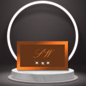 Shimmery Orange Brown Sparkling Jewels Monogram Visitenkarte