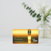 Shimmery Orange Gradient Verzierte Diamanten und L Visitenkarte (Stehend Vorderseite)