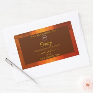 Shimmery Orange Marble Elegante Product Labels Log Rechteckiger Aufkleber
