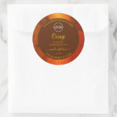 Shimmery Orange Marble Elegante Product Labels Log Runder Aufkleber (Tasche)