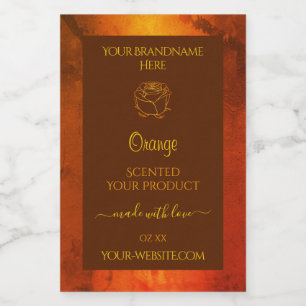 Shimmery Orange-Marmorprodukte Rose Blume Lebensmitteletikett