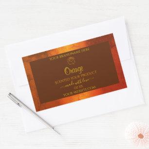 Shimmery Orange-Marmorprodukte Rose Blume Rechteckiger Aufkleber