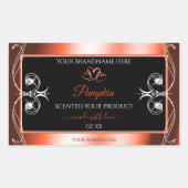 Shimmery Orange Red Black Product Labels Ornamente Rechteckiger Aufkleber (Vorderseite)
