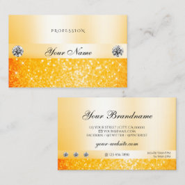Shimmery Orange Sparkle Glitzer Luxuriöse Diamonds Visitenkarte