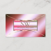 Shimmery Pink Green Ombre mit Monogram und Logo Visitenkarte (Vorderseite)