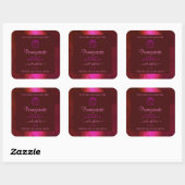 Shimmery Pink Red Marble Product Label Rose Blume Quadratischer Aufkleber (Blatt)