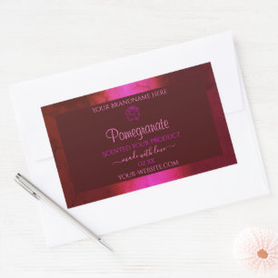 Shimmery Pink Red Marble Product Label Rose Blume Rechteckiger Aufkleber