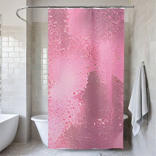 Shimmery Pink Sequin Duschvorhang