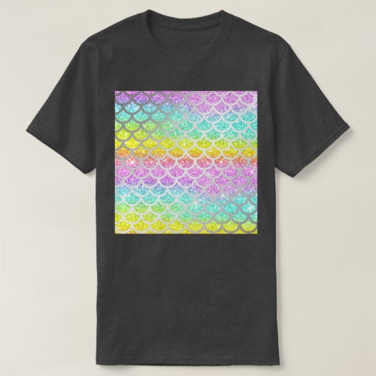 Shimmery Rainbow Glitter Mermaid Scales 19 T-Shirt (Design vorne)