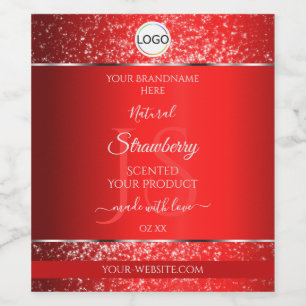 Shimmery Red Logo Initials Glitzer Produktmarken Weinetikett