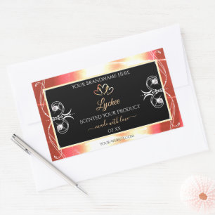 Shimmery Rose Gold Black Diamonds Produktkennzeich Rechteckiger Aufkleber