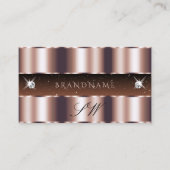 Shimmery Rose Gold Brown Sparkle Jewels Monogram Visitenkarte (Vorderseite)