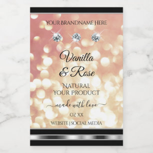 Shimmery Rose Gold Glitzer Produktkennzeichnungen Lebensmitteletikett