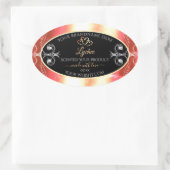 Shimmery Rose Gold Produktkennzeichnungen Diamonds Ovaler Aufkleber (Tasche)