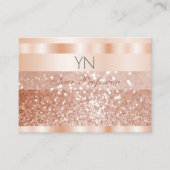 Shimmery Rose Gold Sparkle Glitzer Monogram Luxus Visitenkarte (Vorderseite)