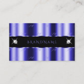 Shimmery Royal Blue Black Sparkle Jewels Monogram Visitenkarte (Vorderseite)