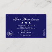 Shimmery Royal Blue Sparkling Diamonds mit Logo Visitenkarte (Rückseite)