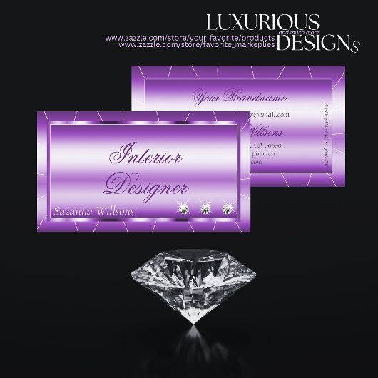 Shimmery Royal Lila mit Diamonds Beruflich Visitenkarte