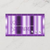 Shimmery Royal Lila mit Diamonds Glamour Luxe Visitenkarte (Vorderseite)