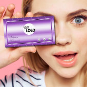 Shimmery Royal Lila mit Diamonds und Logo Chic Visitenkarte