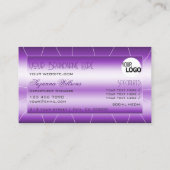 Shimmery Royal Lila mit Diamonds und Logo Glam Visitenkarte (Rückseite)