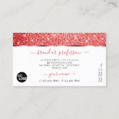 Shimmery Ruby Red Glitzer Sparkle Stars Logo hinzu Visitenkarte (Rückseite)
