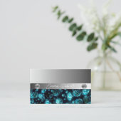 Shimmery Silver Sparkle Glitzer Diamonds Business Visitenkarte (Stehend Vorderseite)