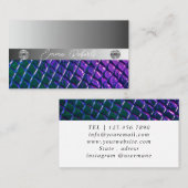 Shimmery Silver Sparkle Glitzer Diamonds Business Visitenkarte (Vorne/Hinten)