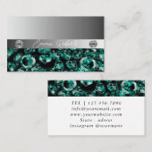 Shimmery Silver Sparkle Glitzer Diamonds Visitenkarte (Vorne/Hinten)