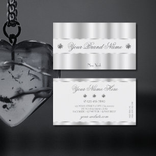 Shimmery Silver Sparkle Jewels Elegant Luxuriös Visitenkarte