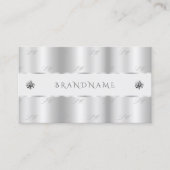 Shimmery Silver Sparkle Jewels Monogram Luxuriöse Visitenkarte (Vorderseite)
