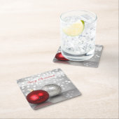 Shimmery Weihnachtsverzierungen - Rechteckiger Pappuntersetzer (Vor Ort)