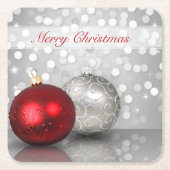 Shimmery Weihnachtsverzierungen - Rechteckiger Pappuntersetzer (Vorderseite)