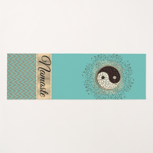 Shimmery Yin Yang Zickzack Yogamatte (Vorderseite (Horizontal))