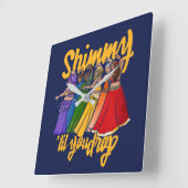 Shimmy Bly Dancer Art Bly Tanztroupe Quadratische Wanduhr (Winkel)