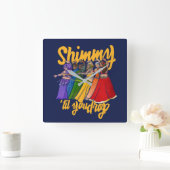 Shimmy Bly Dancer Art Bly Tanztroupe Quadratische Wanduhr (Zuhause)