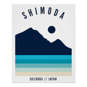 Shimoda Shizuoka Japan Retro Vintage Strand Poster