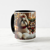 Shin Tzu Pair Weihnachtsfeiertag Kaffee Tasse Cup (Vorderseite Links)