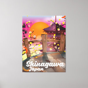 Shinagawa Japanisches Reiseplakat Leinwanddruck